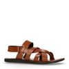 Cognacfarbene Leder-Sandalen