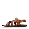 Cognacfarbene Leder-Sandalen