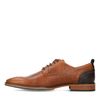 Cognacfarbene Schnürschuhe mit dunklem Akzent