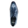 Dunkelblaue Leder-Schnürschuhe mit Print