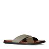 Graue Ledersandalen mit gekreuzten Riemchen