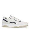 Offwhite Ledersneaker mit schwarzen Details