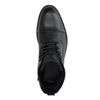 Schwarze Leder-Schnürboots