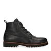 Schwarze Leder-Schnürboots