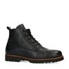 Schwarze Leder-Schnürboots