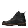 Schwarze Leder-Schnürboots