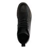 Schwarze Leder-Schnürboots