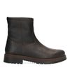 Schwarze Lederboots mit Kunstfellfutter