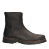 Schwarze Lederboots mit Kunstfellfutter