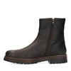 Schwarze Lederboots mit Kunstfellfutter