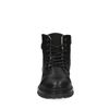 Schwarze Leder-Schnürboots mit Kunstfellfutter
