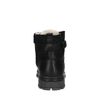Schwarze Leder-Schnürboots mit Kunstfellfutter
