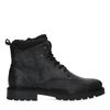 Schwarze Leder-Schnürboots mit schwarzem Futter
