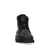 Schwarze Leder-Schnürboots mit schwarzem Futter