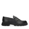 Schwarze Leder-Loafer mit chunky Sohle