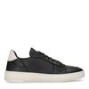 Schwarze Ledersneaker mit weißen Details
