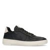 Schwarze Ledersneaker mit weißen Details