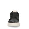 Schwarze Ledersneaker mit weißen Details