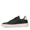 Schwarze Ledersneaker mit weißen Details