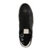 Schwarze Ledersneaker mit weißen Details