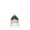 Beigefarbene Ledersneaker mit Veloursleder-Details