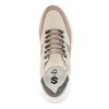 Beigefarbene Ledersneaker mit Veloursleder-Details