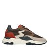 Braune Ledersneaker mit roten Details