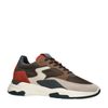 Braune Ledersneaker mit roten Details