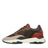 Braune Ledersneaker mit roten Details