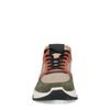 Beigefarbene Ledersneaker mit grünen Details
