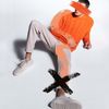Offwhite Ledersneaker mit Veloursleder-Details