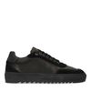 Schwarze Ledersneaker mit Veloursleder-Detail