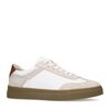 Weiße Sneaker mit beigefarbenen Veloursleder-Details