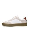 Weiße Sneaker mit beigefarbenen Veloursleder-Details