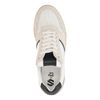 Weiße Ledersneaker mit brauner Sohle