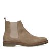 Taupefarbene Chelsea Boots aus Nubukleder