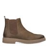 Taupefarbene Chelsea Boots aus Nubukleder
