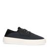 Schwarze Sneaker mit weißer Sohle