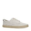 Beigefarbene Canvas-Sneaker mit Print