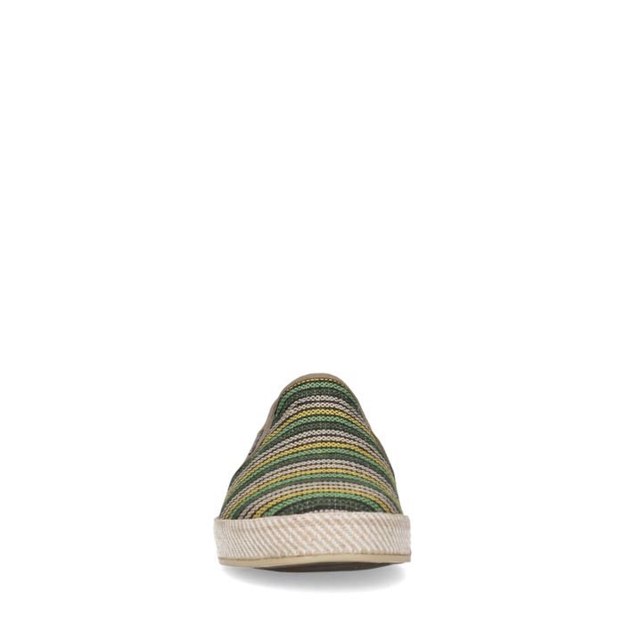 Kaki Canvas-Loafer mit Streifen