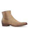 Beigefarbene Western Boots aus Veloursleder