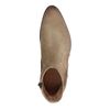 Beigefarbene Western Boots aus Veloursleder