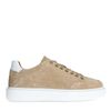 Beigefarbene Veloursleder-Sneaker