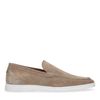 Beigefarbene Veloursleder-Loafer