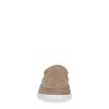 Beigefarbene Veloursleder-Loafer