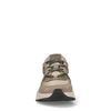 Beigefarbene Veloursleder-Sneaker mit farbigen Details