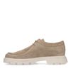 Beigefarbene Veloursleder-Schnürschuhe mit chunky Sohle