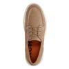 Beigefarbene Veloursleder-Schnürschuhe