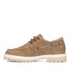 Beigefarbene Veloursleder-Schnürschuhe
