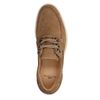 Beigefarbene Veloursleder-Schnürschuhe